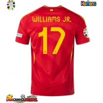 Camisa de Futebol Espanha Nico Williams #17 Equipamento Principal Europeu 2024 Manga Curta